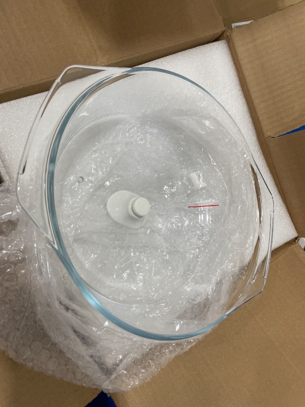 Photo 1 of [Plastic-free] Glass Microwave Cover for Food with Ceramic Handle & Screw
