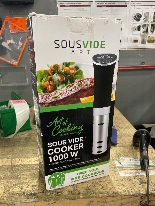 Photo 1 of ***UNABLE TO TEST***SOUSVIDE ART Sous Vide Cooker Kit - 1000W Immersion Circulator - 15 Vacuum Bags, Pump, Digital Timer and Temperature Control; Complete Sous Vide Machine Cooking Kit for Home Chefs and Beginners[