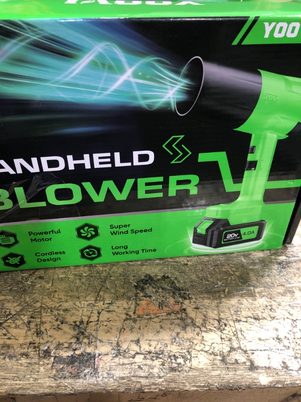 View 2 of *** PARTS MISSING *** Leaf Blower Cordless, Handheld Leaf Blower with 2 X 4.0Ah Battery and Charger, Snow Blower with 6 Speed Modes, Lightweight Blowers for Lawn Care, Patio, Yard, Blowing Snow, Leaves, Dust