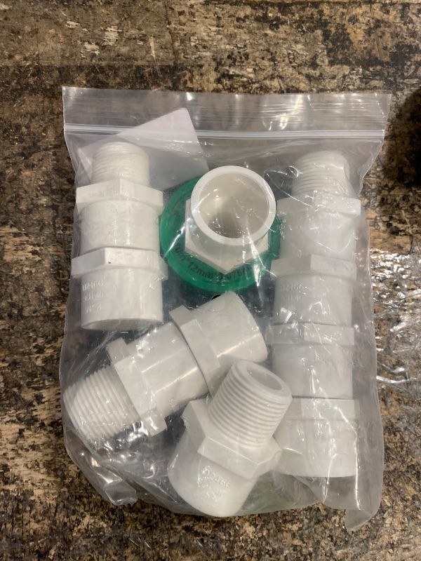 Photo 1 of 10 Pack 3/4 inch NPT Male Thread PVC Pipe Fitting Adapter Connector, 3/4 inch PVC Pipe Fitting for Sch40 PVC Pipe, Pipe Connectors for Plumbing Water Line, Socket x NPT Male