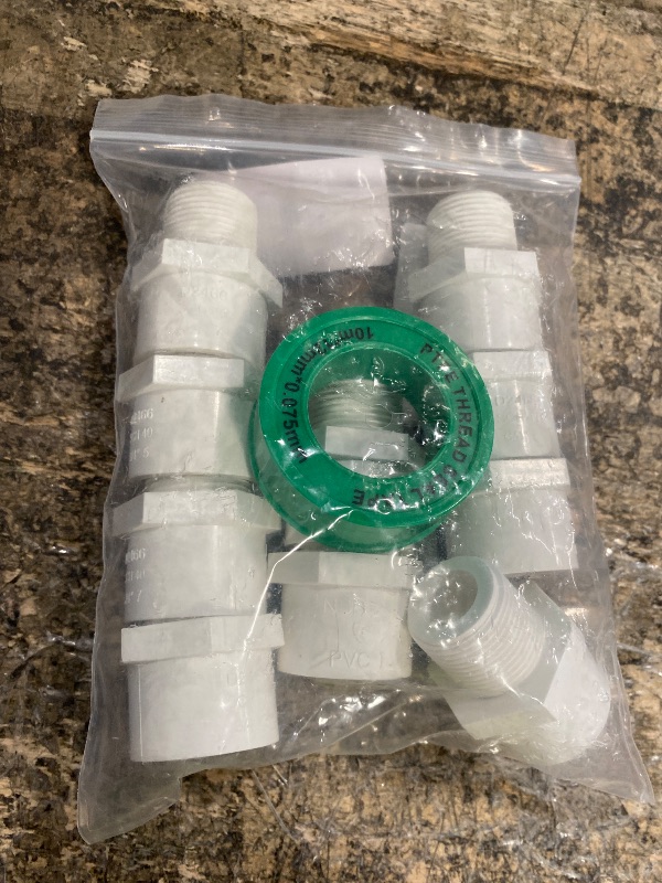Photo 1 of 10 Pack 3/4 inch NPT Male Thread PVC Pipe Fitting Adapter Connector, 3/4 inch PVC Pipe Fitting for Sch40 PVC Pipe, Pipe Connectors for Plumbing Water Line, Socket x NPT Male