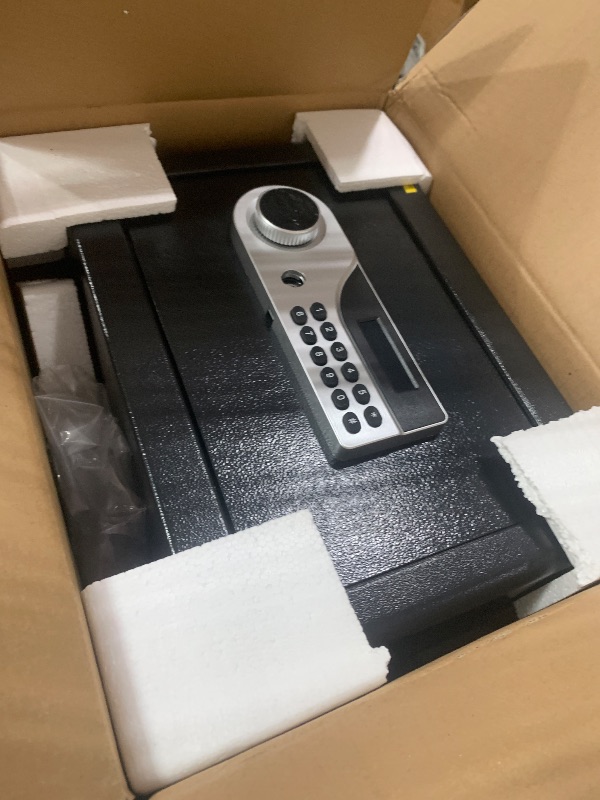 Photo 1 of 1.3 Cuft Small Home Safes Water and Fireproof, Digital Security Safe Box with Programmable Keypad and Key Lock, Anti-Theft Fire Safe Document Box for Home Money Medicine Valuables