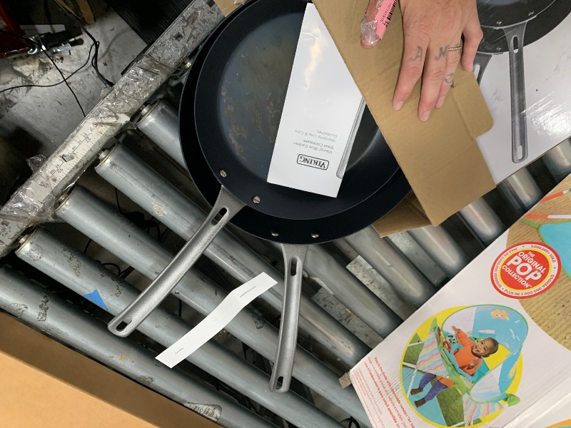 Photo 1 of ***BURNT AND COOK STAINED***
Viking Blue Carbon Steel Frying Pans, Kitchen Cookware Set, 10 and 12 Inch, Black