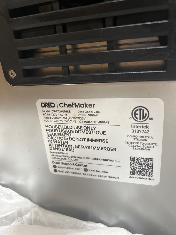 View 4 of **PARTS ONLY**DOES NOT POWER ON**
Dreo ChefMaker Combi Fryer, Cook like a pro with just the press of a button, Smart Air Fryer Cooker with Cook probe, Water Atomizer, 3 professional cooking modes, 6 QT