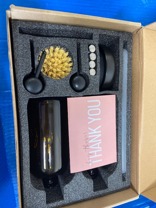 Photo 1 of [Luxury] Kitchen Soap Dispenser Set - 16OZ Amber Glass Bottle, Stainless Steel Pump, Instant Dry Tray, Waterproof Labels, Non-Slip Silicone Pad, and Dish Brush | Upgrade for Your Kitchen and Bathroom