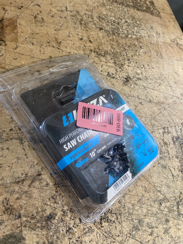 Photo 1 of 10 Inch Chainsaw Chain 3/8" LP Pitch, 050" Gauge, 40 Drive Links, German Steel, fits MAKITA, ECHO, Remington RM1035P, Worx WG309, Sun Joe SWJ803E, Craftsman - and more