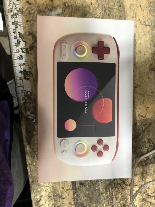 Photo 1 of ***TESTED FOR POWER ONLY*** AYANEO Pocket AIR Mini Android Handheld Game Console - 4.2" HD 4:3 Retro Gaming Screen, MTK G99 Octa-Core, Hall Effect Joystick & Triggers, Portable Gaming Device (Retro White, 3G+64G)