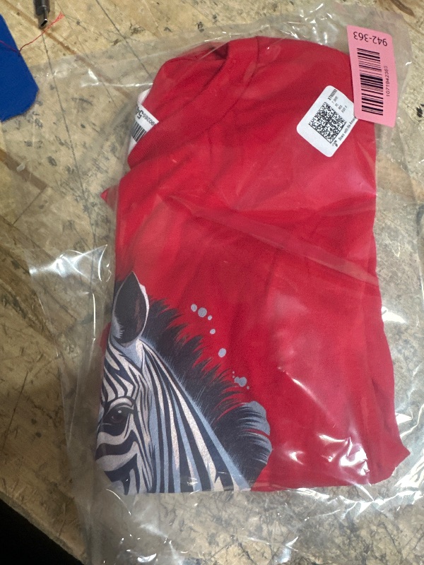 Photo 1 of *** RED****  144 Animals Zebra Funny Zebra Bubblegum T-Shirt - Unisex-Adults, Kids - Blue - Short Sleeve - Zebra Print - Casual - All Seasons SMALL