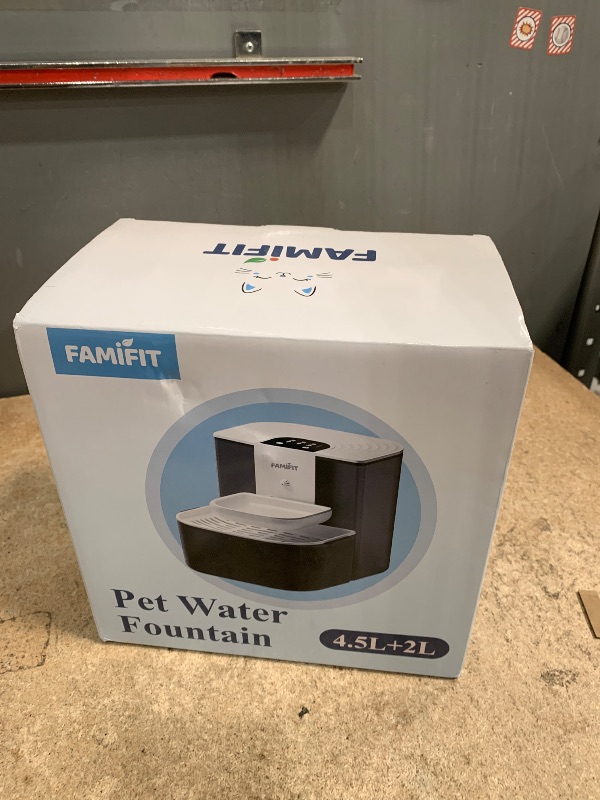 Photo 1 of [New Upgrade] Famifit 4.5L+2L Automatic Cat Water Fountain (Non-Heated), 2000mAh Battery, Timed 3/6/9H & 80/100/120ml Control, Clean Water System, No Filter, Ceramic Bowl, Ultra Quiet
