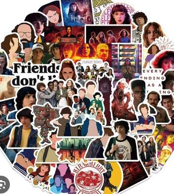 Photo 1 of (UNKOWN TYPE) 50 pack STRANGER THING STICKERS