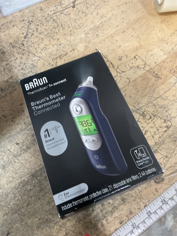 Photo 1 of (no cordss included) Braun ThermoScan 7+ Connect Digital Ear Thermometer for Kids - Family Care App Compatible, Age Precision Technology, Color-Coded Display, No. 1 Brand Recommended by Pediatricians