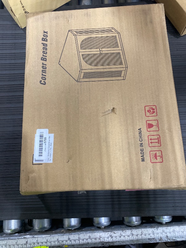 Photo 1 of **MISSING SOME PIECES**Thalomely Corner Bread Box for Kitchen Countertop, Double Layer Bamboo Bread Storage Container for Homemade Bread, Large Capacity Bread Holder with 3 Adjustable Height for Counter, Breadbox Organizer