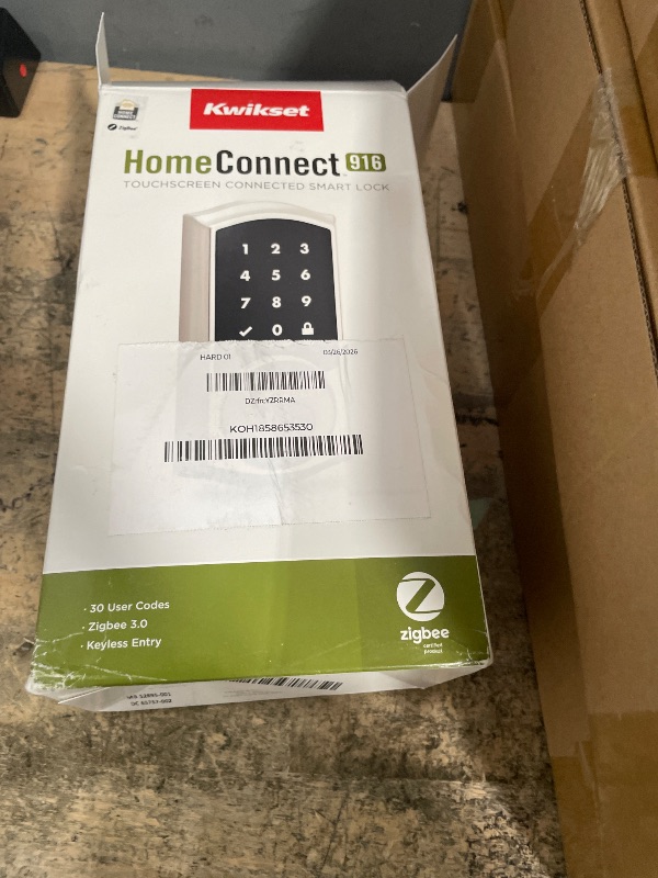 Photo 1 of **PARTS ONLY/ DAMAGED PCS** Kwikset 916 Keyless Entry Touchscreen SmartCode Electronic Deadbolt Smart Lock Featuring SmartKey Security and ZigBee 3.0 Technology in Traditional Satin Nickel, Zigbee Hub Sold Separately