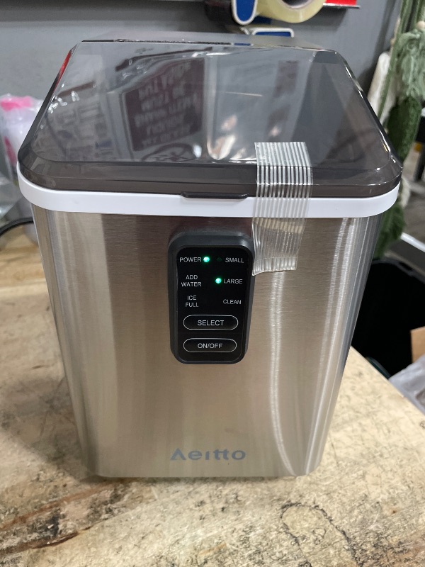 Photo 1 of ***SEE NOTES***Aeitto Ice Maker Countertop 26lbs/24H, Ice Machine 8 Ice Cubes Ready in 6 Mins, 2 Sizes of Bullet Ice Portable Ice Makers with Basket & Scoop, Auto Self-Cleaning for Home/Kitchen/Office Stainless