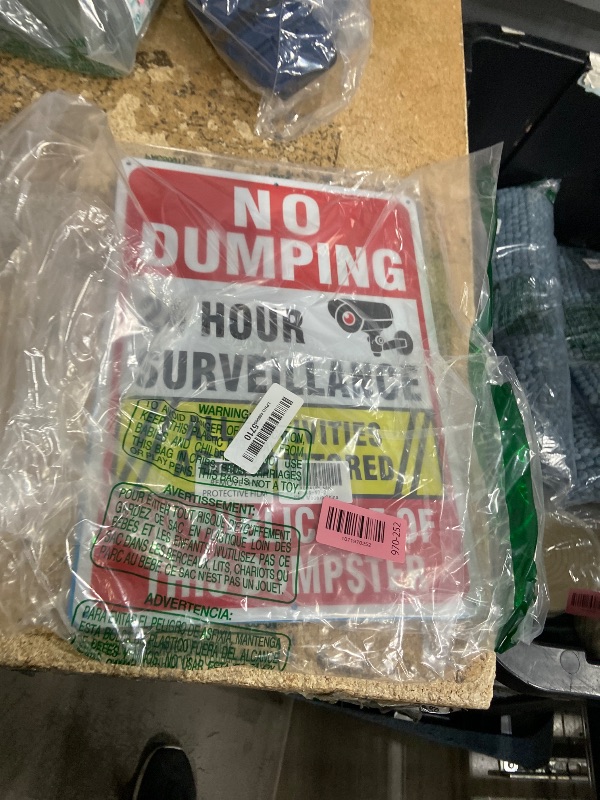 Photo 1 of (2 Pack) No Dumping Signs, No Public Use of Dumpster Sign, No Illegal Dumping Allowed 24 Hour Video Surveillance Sign, 14" X 10" Rust Free Aluminum, Reflective, Fade Resistant, Easy Mounting