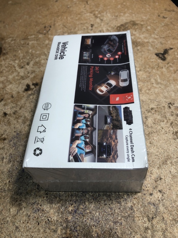 Photo 1 of *FACTORY SEALED* 4K+1080P*3 FHD Car Camera, 4 Channel 360° Dash Cam Front Rear Inside & Left Right, 5GHz WiFi & App Control, 24H Parking Mode, G-Sensor, 8 IR Lamps Night Vision, Loop Recording, Includes 64GB SD Card