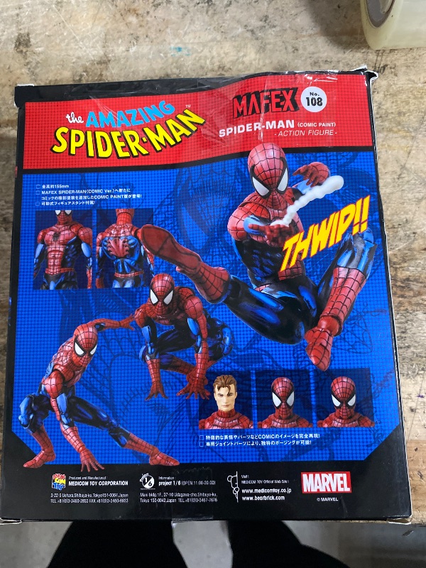 View 3 of (PREUSED/MISSING WEBS)Medicom MAFEX No.108 Spider-Man Action Figure - Comic Paint, Marvel, 1 Count
