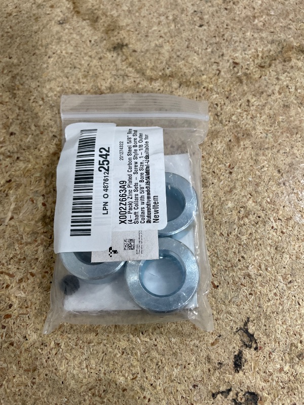 Photo 1 of (4-Pack) Zinc Plated Carbon Steel 5/8" Bore Shaft Collars Sets - Screw Style Bore Shaft Collars with 5/8" Bore Size, 1-1/8 Outer Diameter, and 1/2 Width - Suitable for Automotive and Industrial Use