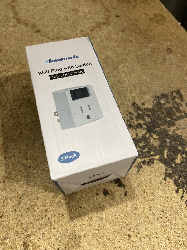 Photo 1 of [UL Listed] DEWENWILS Grounded Single Port Power Adapter with On/Off Switch, 3 Prong Electrical Plug Outlet Switch, 15A Circuit Breaker, 280J Surge Protector, White, 3 Pack