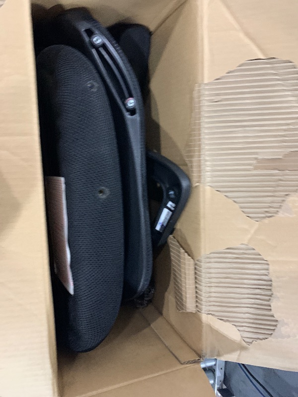 Photo 1 of **Missing the base. Missing hydraulic lift. missing all bolts**Mainstays Ergonomic Mesh Back Office Chair with Flip up Arms, Black Fabric, 275lb