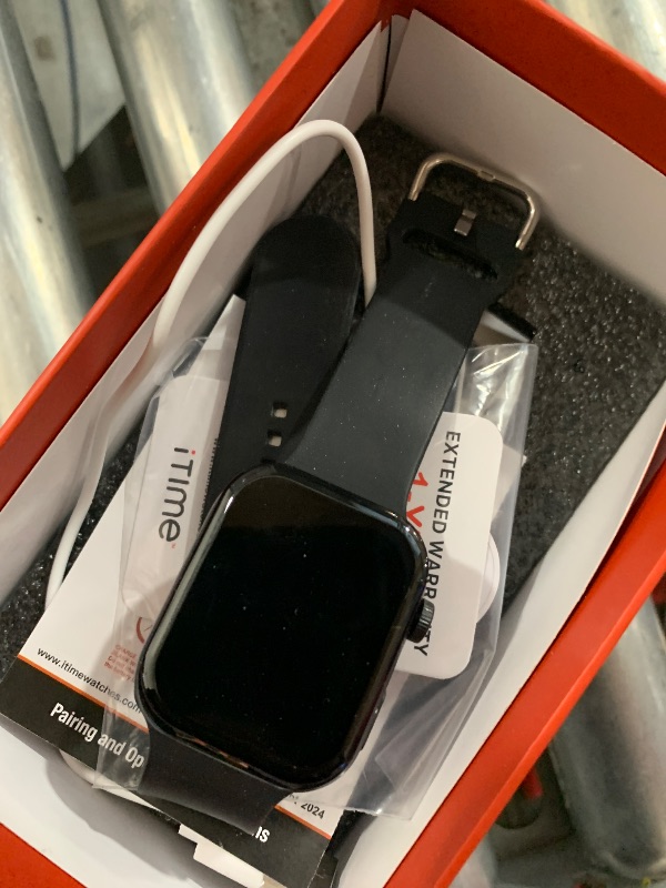 Photo 1 of ===== SOLD FOR PARTS===== ITime Smart Watch Silicone Band Black Touch Screen Android Open Box
