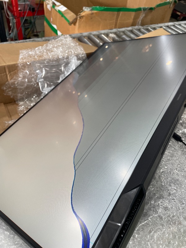 Photo 1 of **Broken Screen** Samsung 32-Inch Odyssey G3 (G30D) Series FHD Gaming Monitor, 1ms, 180Hz, AMD FreeSync, Adjustable Stand, Black Equalizer, Virtual Aim Point, Eye Saver Mode, Flicker-Free, LS32DG302ENXZA