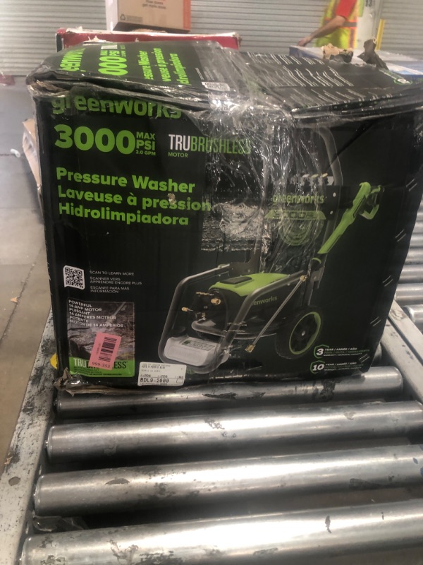 Photo 1 of **MISSING SOME ATTCHMENTS** Greenworks 3000 PSI (2.0 GPM Max) Brushless Electric Pressure Washer