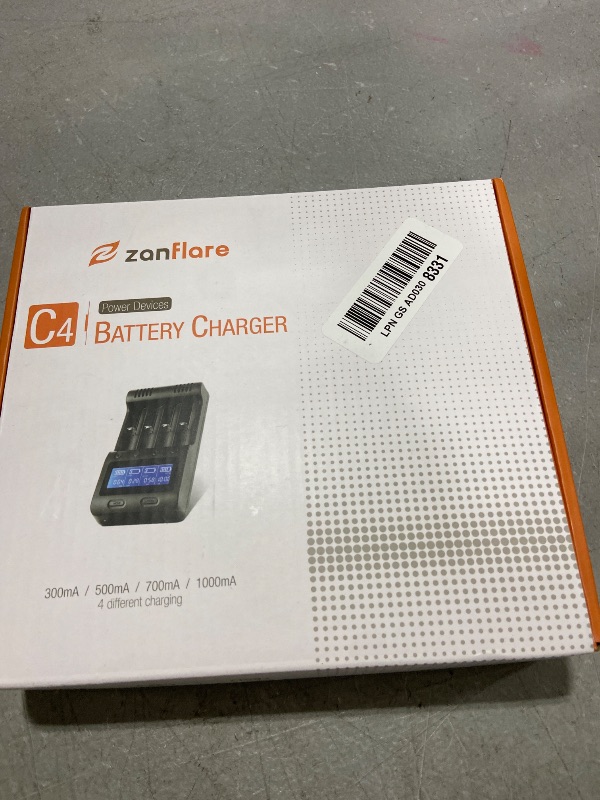 Photo 1 of Zanflare C4 LCD Display Speedy Universal Smart Battery Charger,Battery Capacity Analyzer for Rechargeable Batteries, aa Battery Charger, 18650 Battery Charger