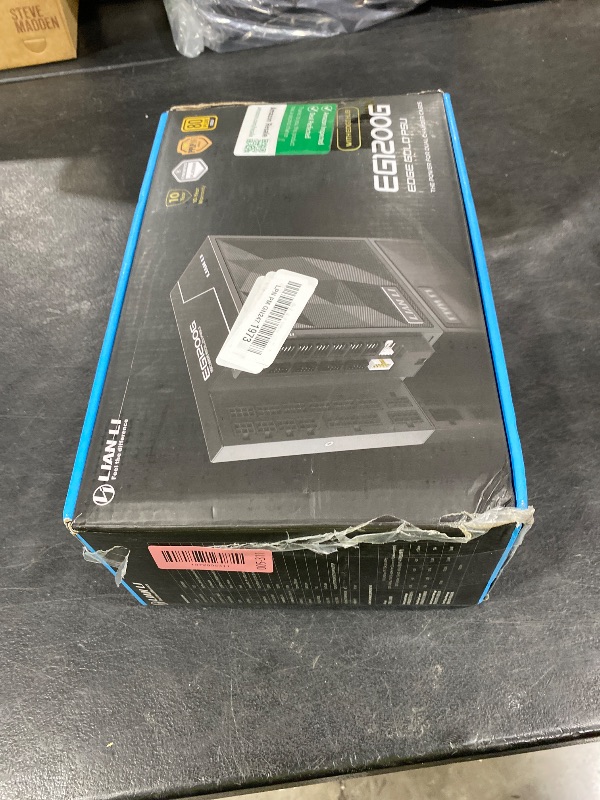 Photo 1 of Lian Li EDGE1200W Fully Modular Low-Noise ATX Power Supply - ATX 3.1 & PCIE 5.1 Compliant - Cybenetics Gold Efficiency - 12V-2x6 Cable - L-Shape Design - with USB/Fan Hub - Black (EG1200G.BH)