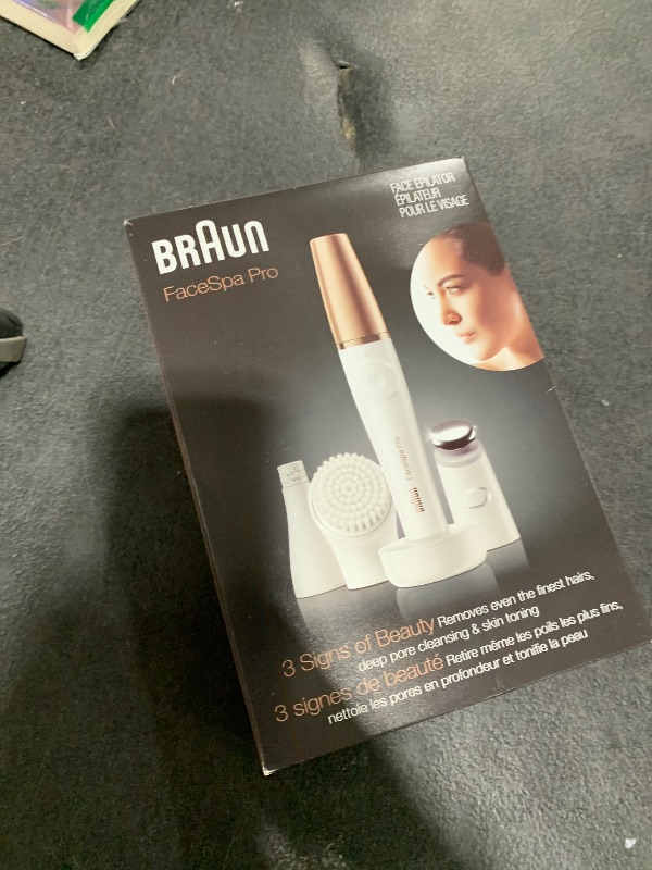 View 2 of Braun Face Epilator Facespa Pro 911, Facial Hair Removal for Women, Hair Removal Device, 3-in-1 Epilating, Cleansing Brush and Skin Toning with 3 Extras