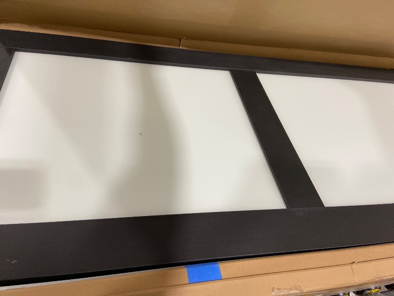 Photo 1 of BARNSMITH 48x80" Sliding Closet Door, 3-Panels Preassembled Frosted Glass Door Panel with Hardware Kits & Matching Fascia, MDF Covered with Water-Proof & Anti-Scratch PVC Surface, Black