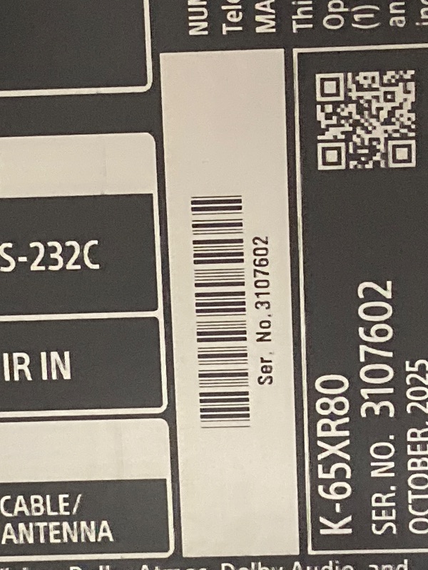 Photo 1 of Sony 65 Inch OLED 4K Ultra HD TV BRAVIA 8 Smart Google TV with Dolby Vision HDR and Exclusive Features for PlayStation 5 (K-65XR80)