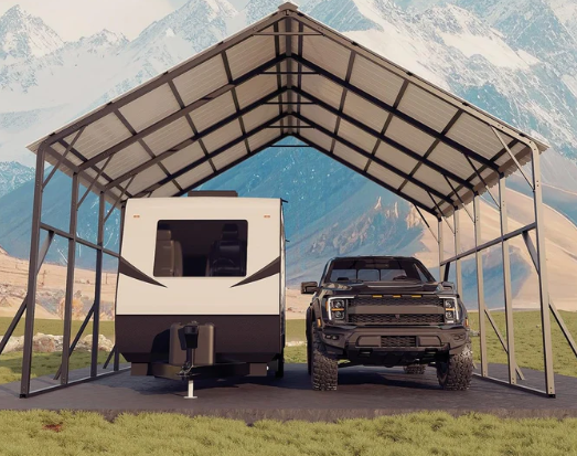 Photo 1 of Garvee Heavy-Duty 20x20 ft Metal Carport Garage - PARCIAL SET