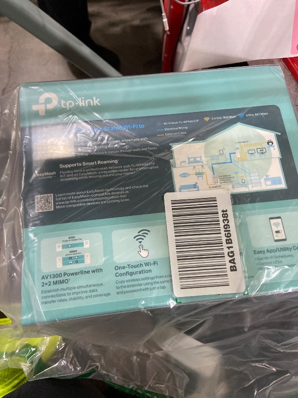 Photo 1 of TP-Link Powerline WiFi Extender TL-WPA8631P KIT- Includes AV1300 Powerline Network Adapter and AC1200 Dual Band Extender, 2x2 MIMO, 3 Gigabit Ports, Passthrough, Plug & Play, Free Expert Support