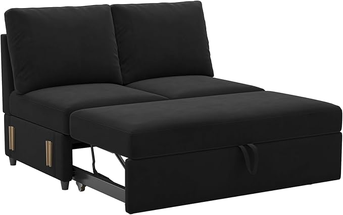 Photo 1 of Belffin Velvet Pull Out Bed for Modular Sectional Sofa, Pull Out Couch Module for Sectional Sleeper Sofa Bed NAVY DARK BLUE