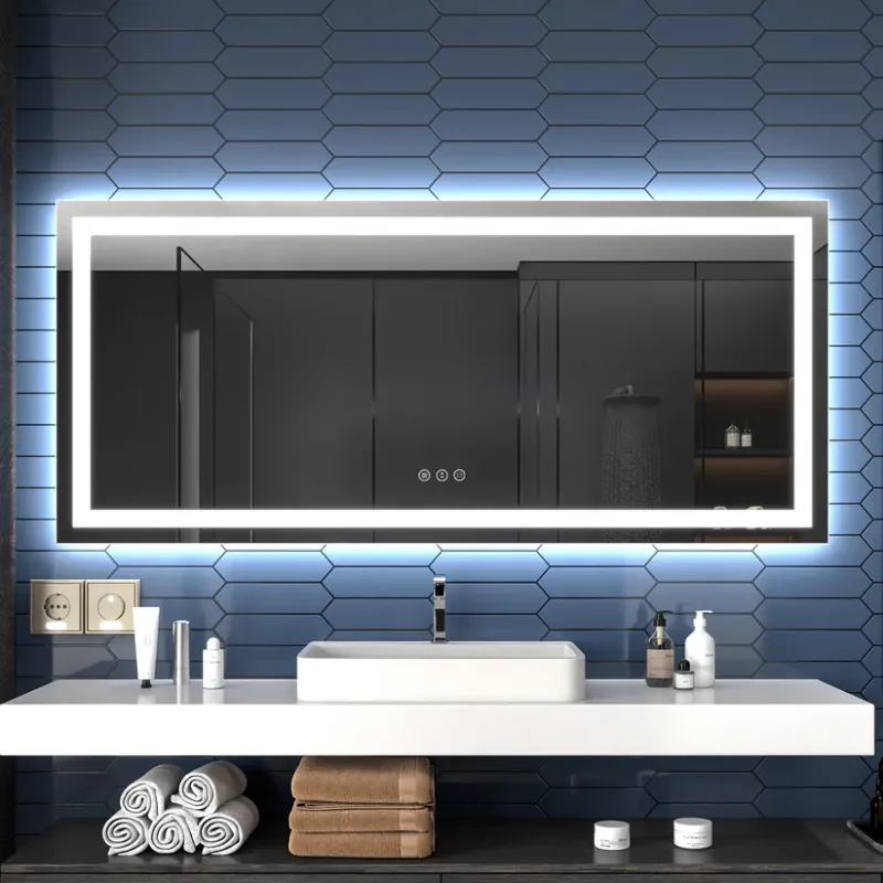 Photo 1 of 72" W x 32" H LED Bathroom Large Light Led Mirror,Anti Fog,Dimmable,Dual Lighting Mode,Tempered Glass|Apex