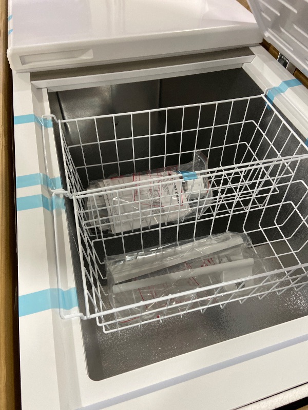 Photo 1 of Hamilton Beach 17 cu ft Chest Deep Freezer - White, GARAGE READY Food for Large Family, Storage Basket, Space-Saving Flat Back, Stay-Open Lid, Front-Access Drain, for Basement, Laundry Room, Cottage