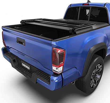 Photo 1 of Soft Tri-fold Truck Bed Tonneau Cover Compatible with 2016-2023 Toyota Tacoma with 6ft Bed, Fleetside with Track Rail System