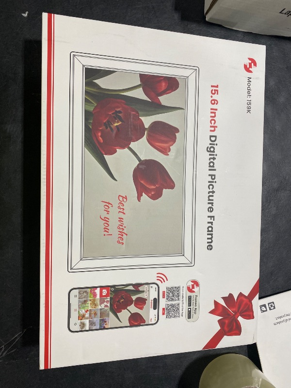 Photo 1 of 64GB 15.6" Frameo Digital Picture Frame WiFi, Large Electronic Photo Frames 1920 x 1080 IPS FHD Touch Screen, Send Photos from Your Phone from Anywhere, Best Gifts for Parents and Grandparents