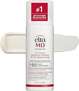 Photo 1 of EltaMD UV Clear Blemish-Prone & Oil Balancing SPF 50, Non-Comedogenic Sunscreen with Zinc Oxide, Dermatologist Recommended