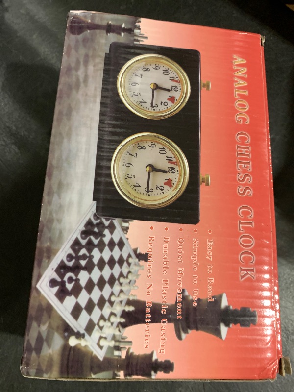 Photo 1 of Chess Clock Timer,Board Game Analog Wooden Competition Timing Tools High Accuracy Mechanical Chess Timer for Various Games(Color:Wood)