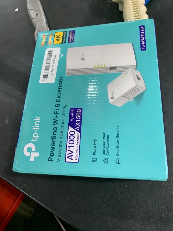 Photo 1 of TP-Link Powerline Wi-Fi 6 Extender TL-WPA7817 KIT - Includes AV1000 Powerline Ethernet Network Adapter & AX1500 Dual-Band Wi-Fi Extender, Gigabit Port, EasyMesh,Plug, Pair, & Play, Free Expert Support