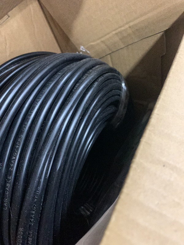Photo 1 of Cat6 Outdoor Ethernet Cable 500 FT with Tool Kit, Heavy Duty Network Internet DIY Bulk Cord, Support Cat 6 Cat5e Cat5, UTP, CCA, Waterproof, PVC & LLDPE UV Double Jackets, in Wall, Direct Burial, POE