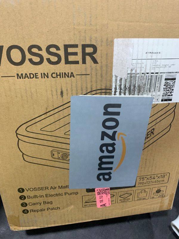 Photo 1 of VOSSER Air Mattress Full with Built in Pump,18''Inflatable Mattress of Upgraded Vertical Beams,Self Inflatable/Deflation Blow Up Mattress in 3 Mins,Flocked Top Airbed with Carry Bag for Home, Camping