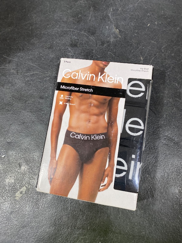 Photo 1 of Calvin Klein 3-pack Microfiber Stretch Hip Briefs (Black/Scooter/Turbulence, Medium)