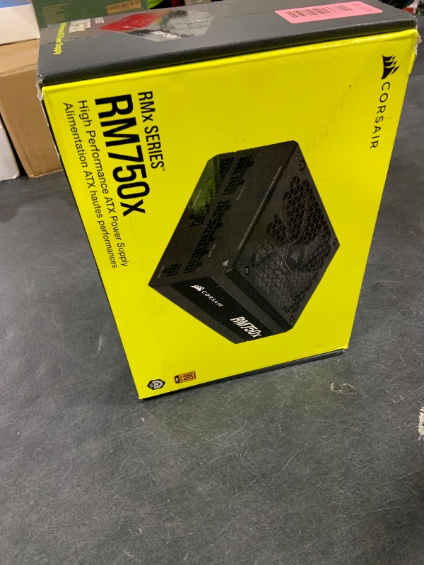 Photo 1 of CORSAIR RM750x Fully Modular ATX Power Supply - 80 Plus Gold - Low-Noise Fan - Zero RPM - Black