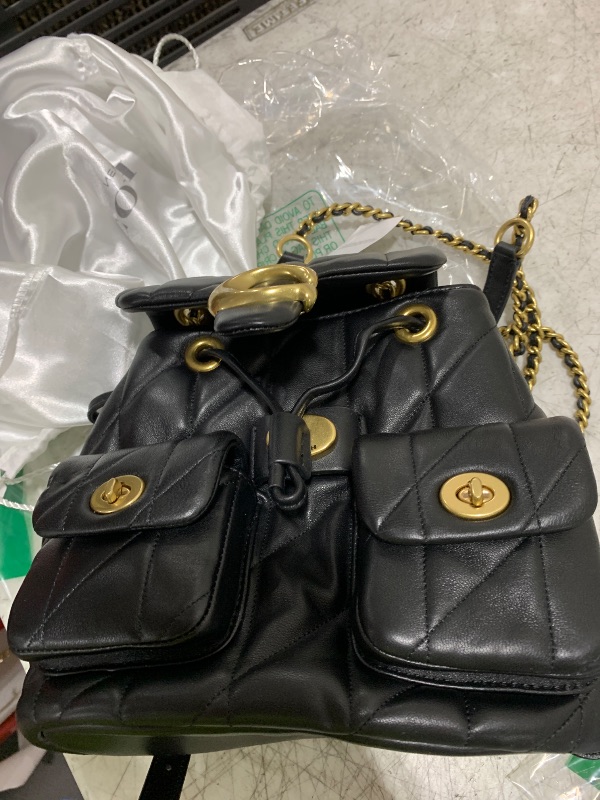 Photo 1 of COACH, Womens, Quilted Tabby Backpack, Black, One Size