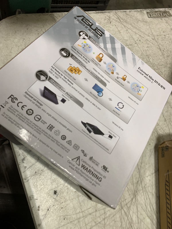 Photo 1 of ASUS LITE Portable USB 2.0 Slim 8X DVD/Burner +/- Rewriter External Drive, Compatible with Both Mac & Windows, Black (SDRW-08D2S-U/BLK/G/AS)