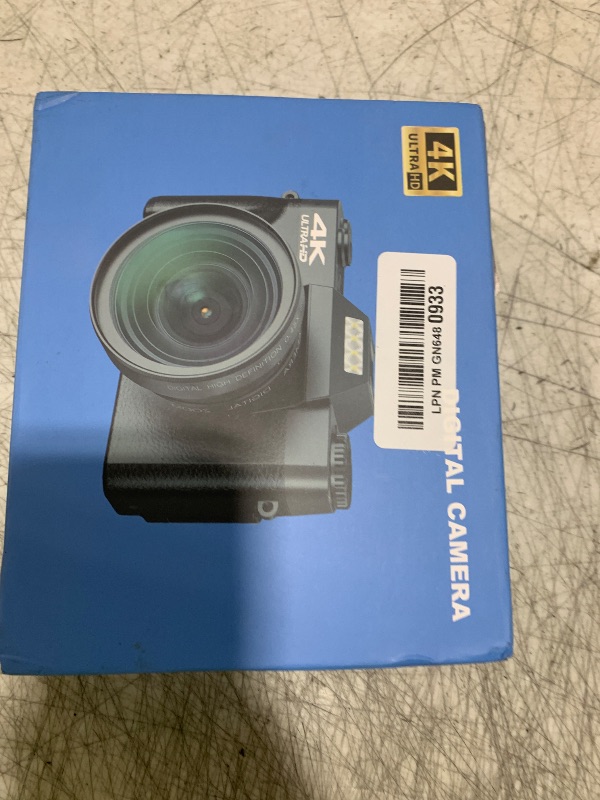 Photo 1 of 4K Digital Camera for YouTube Vlogging - 56MP 16X Zoom Manual Focus Compact Photography Camera With 52mm Wide-Angle & Macro Lens, 32G TF Card and 2 Batteries (Black)