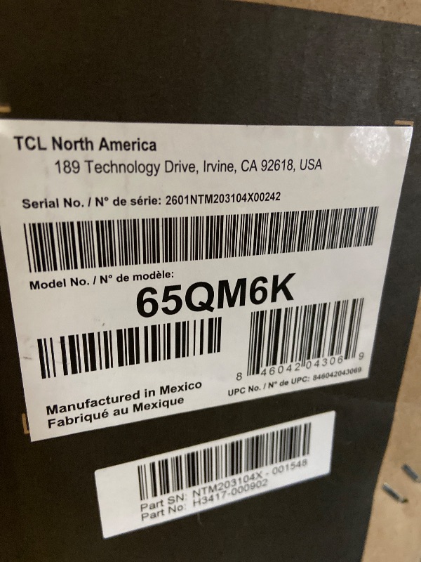 Photo 1 of TCL 65 Inch Class QM6K Series | Mini LED QLED 4K HDR | 65QM6K, 2025 Model | 120HZ-144HZ High Brightness Smart Google TV Dolby Atmos Onkyo Audio | Voice Remote Alexa Gaming Streaming Television